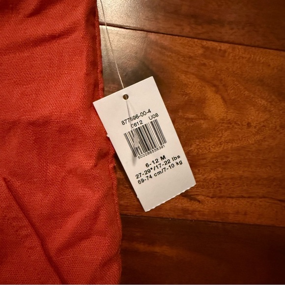 Kids Orange Button-Up Overalls linen blend 6-12months - Picture 3 of 5